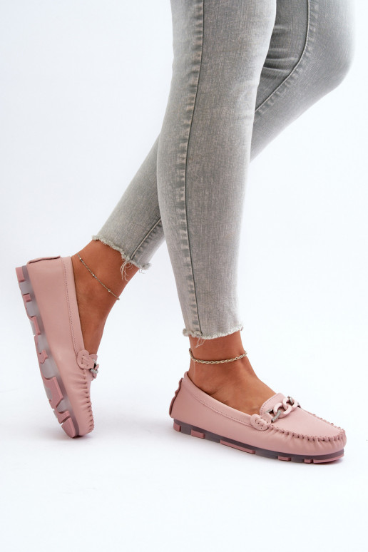 damesmocassins met ornamenten roze kleur S.Barski LR339 damesmocassins met ornamenten roze kleur S.Barski LR339