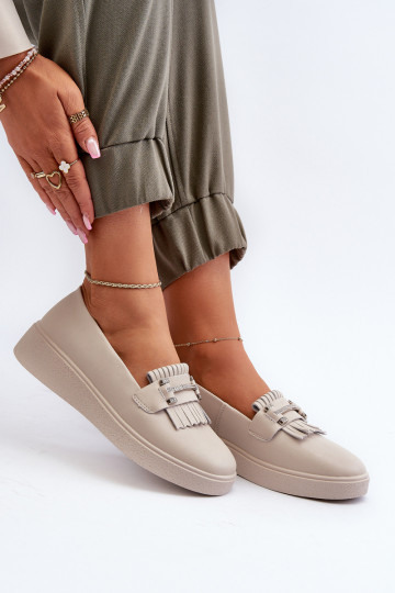 damesmocassins met platform beige S.Barski LR590 2