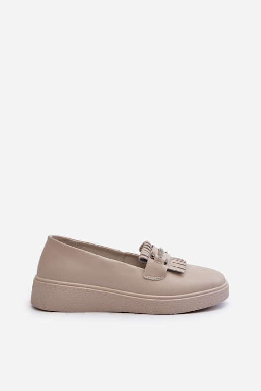 damesmocassins met platform beige S.Barski LR590