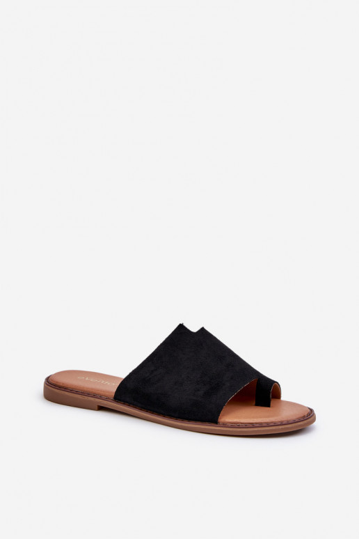 suède pantoffels zwart kleur Amite suède pantoffels zwart kleur Amite