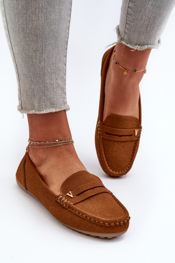 Klassiek model damesmocassins in de kleur bruin Iramarie
