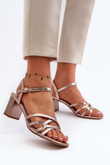 Damessandalen met hoge hakken Sergio Leone SK065 goudkleur