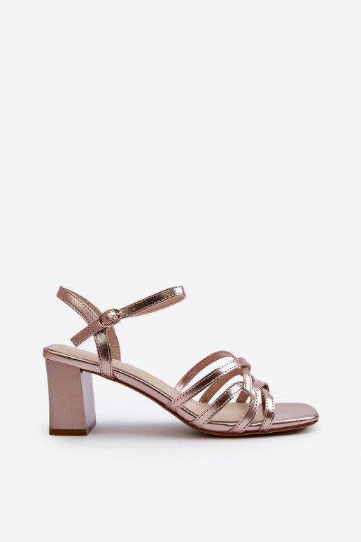 Damessandalen met hoge hakken Sergio Leone SK065 goudkleur