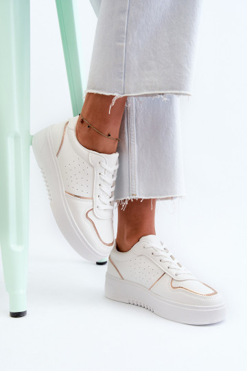Sneakers model schoenen met plateau in witte kleur Tessama 2