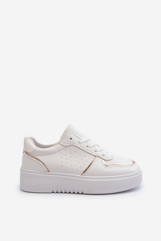 Sneakers model schoenen met plateau in witte kleur Tessama Sneakers model schoenen met plateau in witte kleur Tessama