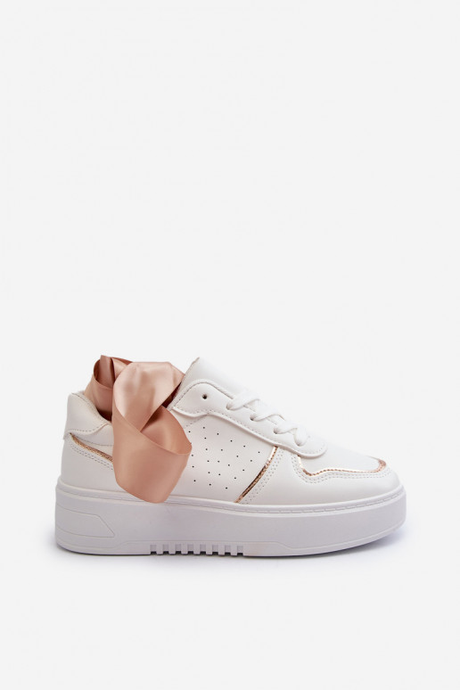 Sneakers model schoenen met plateau in witte kleur Tessama Sneakers model schoenen met plateau in witte kleur Tessama