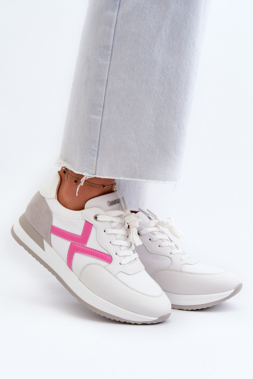 Sneakers model schoenen met platform INBLU IN000362 witte kleur Sneakers model schoenen met platform INBLU IN000362 witte kleur