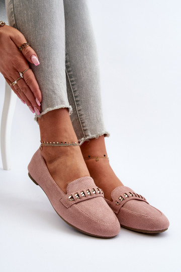 Glittermocassins met kettingen in roze Aredilla 2