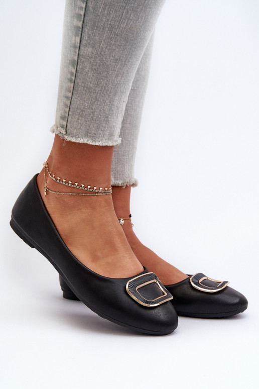 Ballerina's met ornamenten Eko zwart Enicoria