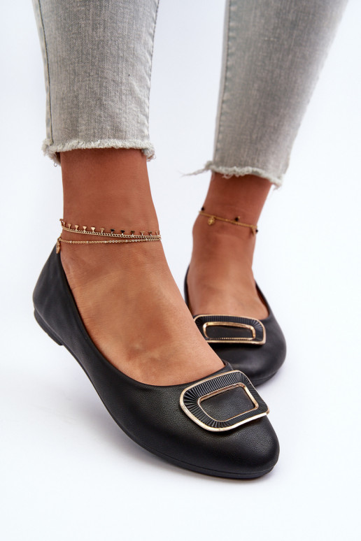 Ballerina's met ornamenten Eko zwart Enicoria