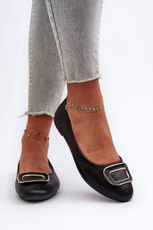 Ballerina's met ornamenten Eko zwart Enicoria