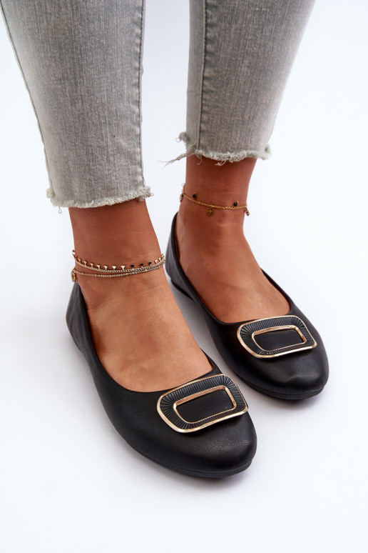 Ballerina's met ornamenten Eko zwart Enicoria