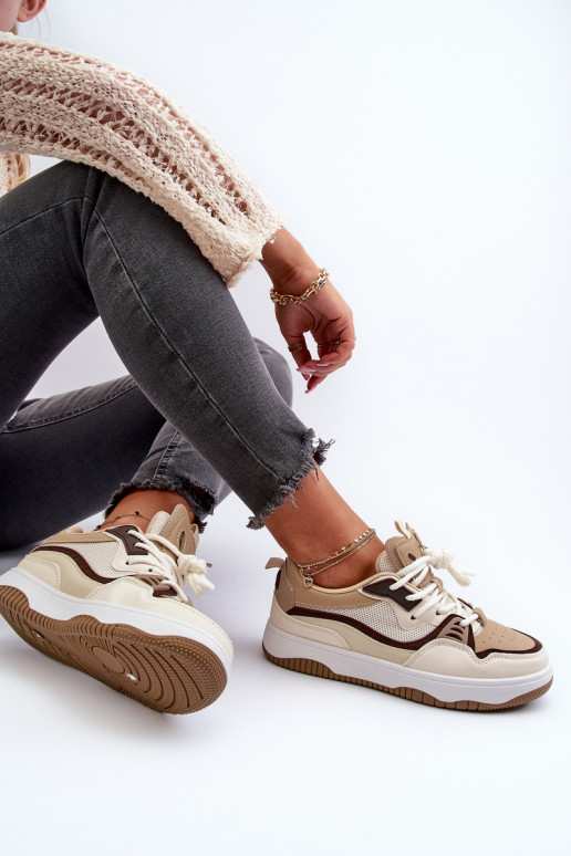 Sneakers model schoenen met een bruin Etnaria platform