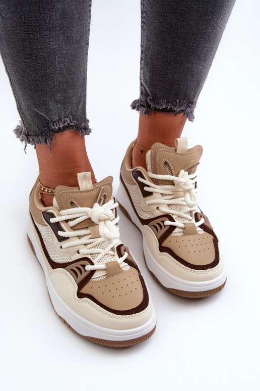 Sneakers model schoenen met een bruin Etnaria platform