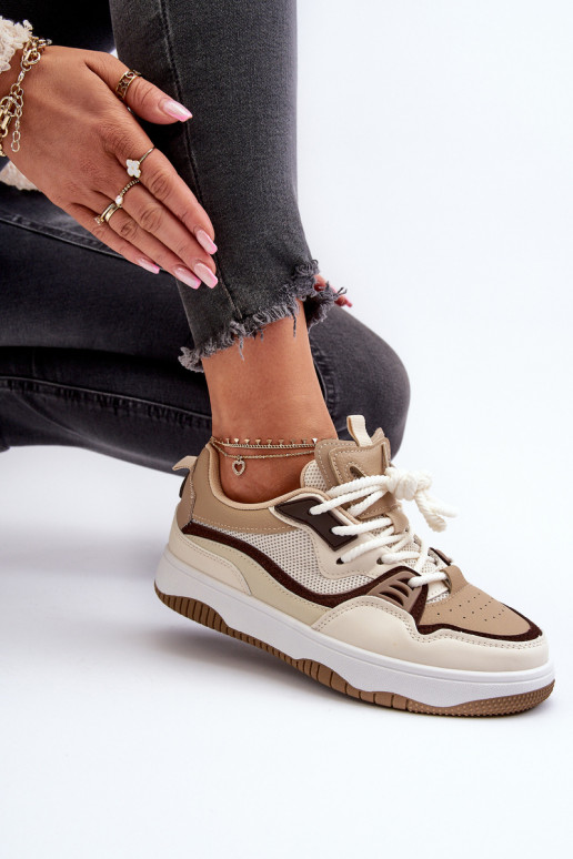 Sneakers model schoenen met een bruin Etnaria platform