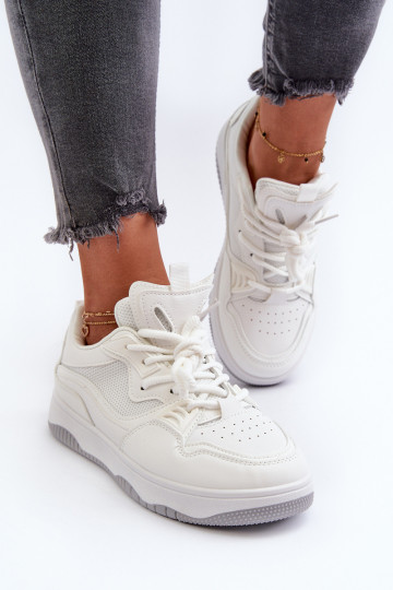 Sneakers model schoenen met plateau in witte kleur Etnaria