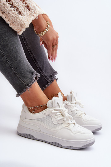 Sneakers model schoenen met plateau in witte kleur Etnaria 2