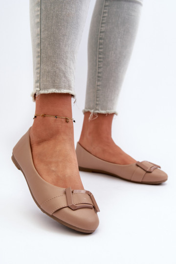Ballerina's met bandjes Eco beige Cadwenla