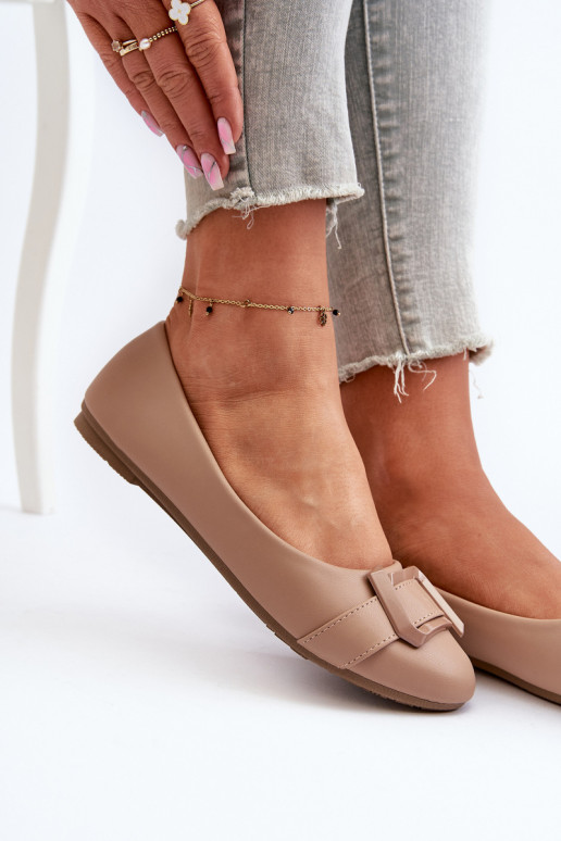 Ballerina's met bandjes Eco beige Cadwenla