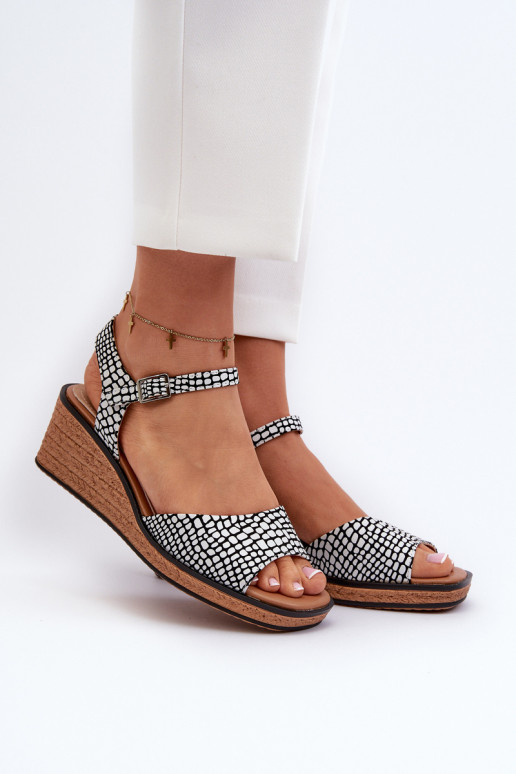 Plateausandalen Sergio Leone SK303 Wit-zwart