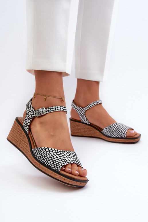 Plateausandalen Sergio Leone SK303 Wit-zwart