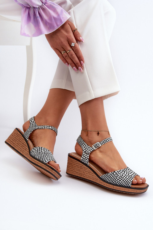 Plateausandalen Sergio Leone SK303 Wit-zwart