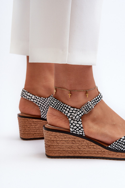 Plateausandalen Sergio Leone SK303 Wit-zwart