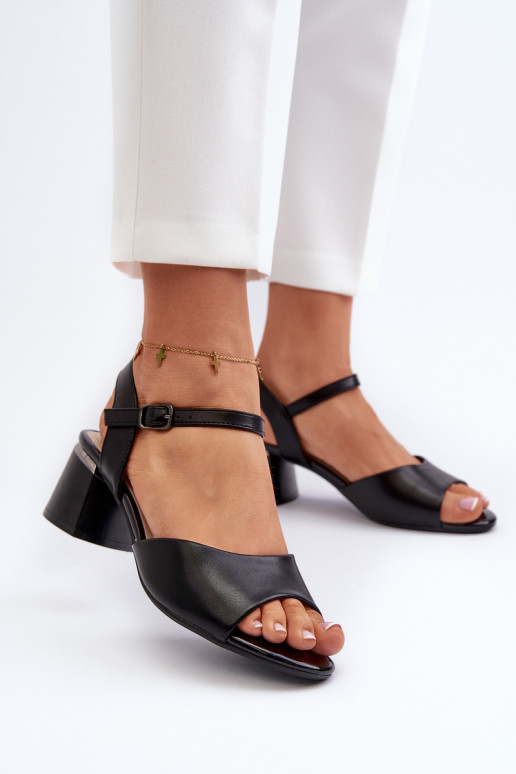 Damessandalen met lage hak Eko Sergio Leone SK876 kleur zwart