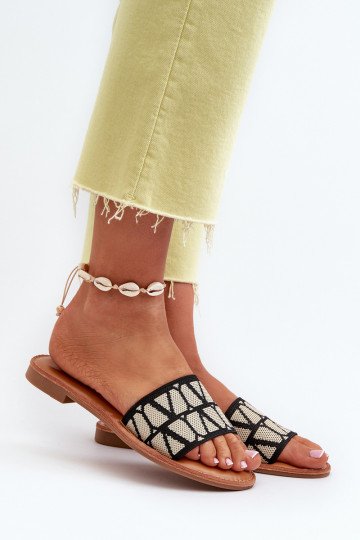 Damesslippers met brede hakken in de kleur zwart Traivea 2