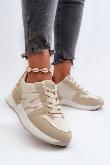 Sneakers model schoenen gemaakt van eco leer beige Kaimans