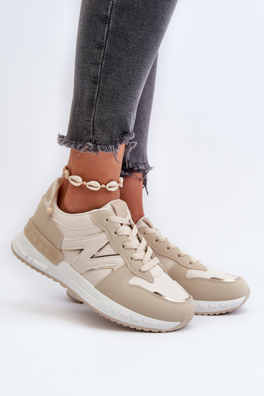 Sneakers model schoenen gemaakt van eco leer beige Kaimans Sneakers model schoenen gemaakt van eco leer beige Kaimans