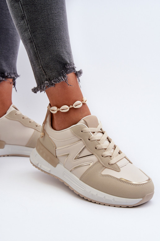 Sneakers model schoenen gemaakt van eco leer beige Kaimans Sneakers model schoenen gemaakt van eco leer beige Kaimans