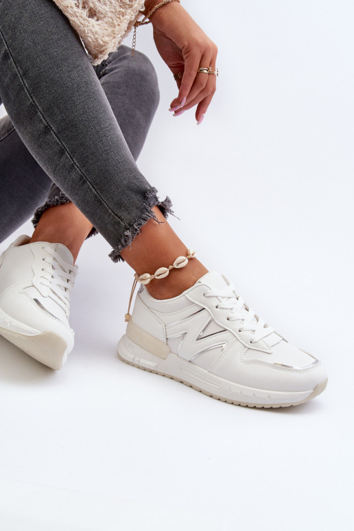 Sneakers model schoenen gemaakt van ecoleer in de witte kleur Kaimans Sneakers model schoenen gemaakt van ecoleer in de witte kleur Kaimans