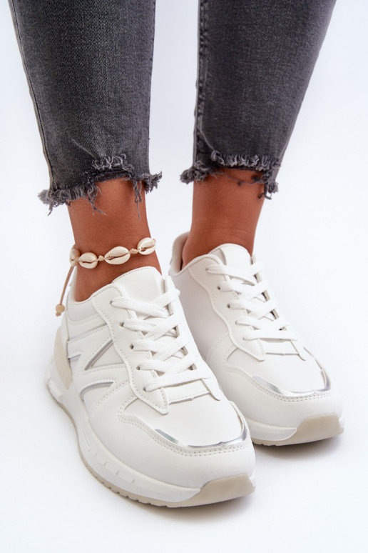 Sneakers model schoenen gemaakt van ecoleer in de witte kleur Kaimans Sneakers model schoenen gemaakt van ecoleer in de witte kleur Kaimans
