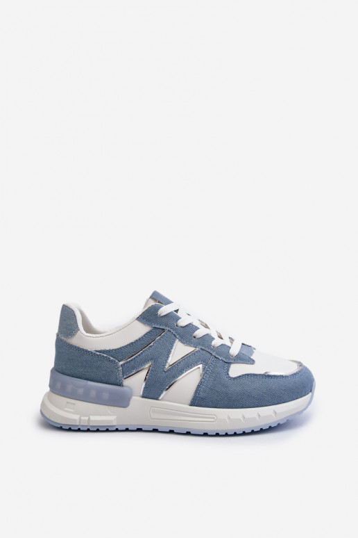 Materiaal jeans Sneakers model schoenen gemaakt van ecoleer blauwe kleur Kaimans Materiaal jeans Sneakers model schoenen gemaakt van ecoleer blauwe kleur Kaimans