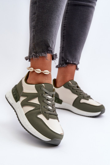 Sneakers model schoenen gemaakt van eco leer groene kleur Kaimans