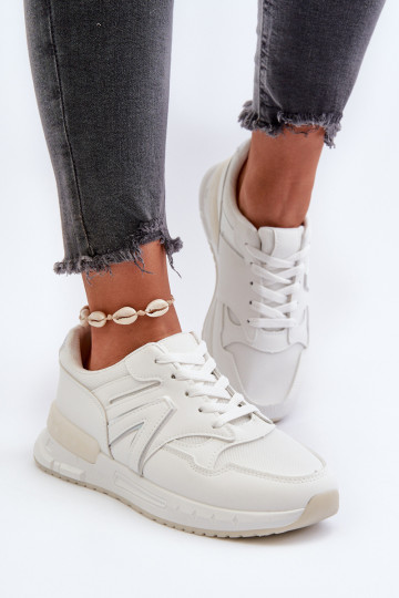 Sneakers model schoenen gemaakt van ecoleer in de witte kleur Vinelli