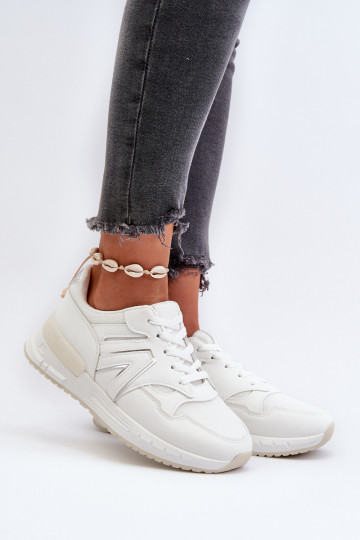 Sneakers model schoenen gemaakt van ecoleer in de witte kleur Vinelli 2