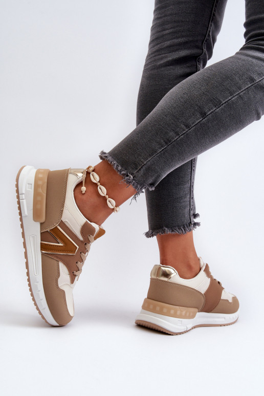 Sneakers model schoenen gemaakt van eco leer bruine kleur Vinelli Sneakers model schoenen gemaakt van eco leer bruine kleur Vinelli