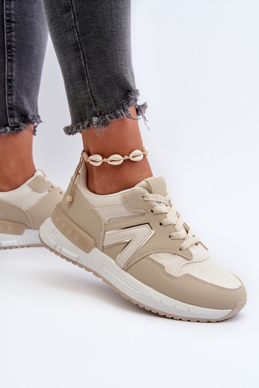 Sneakers model schoenen gemaakt van eco leer beige Vinelli Sneakers model schoenen gemaakt van eco leer beige Vinelli