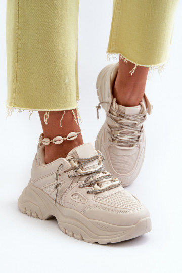Sneakers model schoenen met modieuze massieve zolen m beige Relissa 2