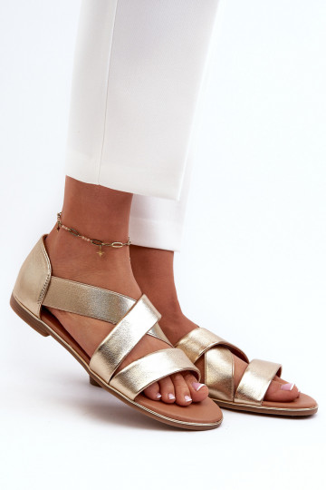 Sandalen met gespen in gouden kleur Apulia