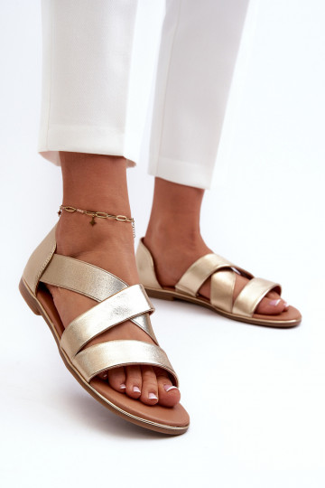 Sandalen met gespen in gouden kleur Apulia 2