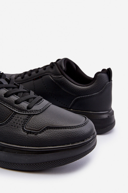 Sneakers model schoenen met een platform gemaakt van ecoleer in de zwarte kleur Uziran Sneakers model schoenen met een platform gemaakt van ecoleer in de zwarte kleur Uziran