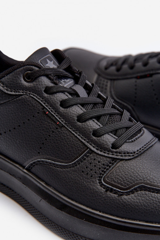 Sneakers model schoenen met een platform gemaakt van ecoleer in de zwarte kleur Uziran Sneakers model schoenen met een platform gemaakt van ecoleer in de zwarte kleur Uziran