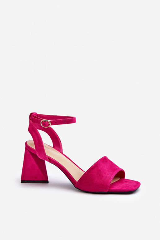 Damessandalen met hoge hak, gemaakt van Eco Suede Fuchsia Upttima Damessandalen met hoge hak, gemaakt van Eco Suede Fuchsia Upttima