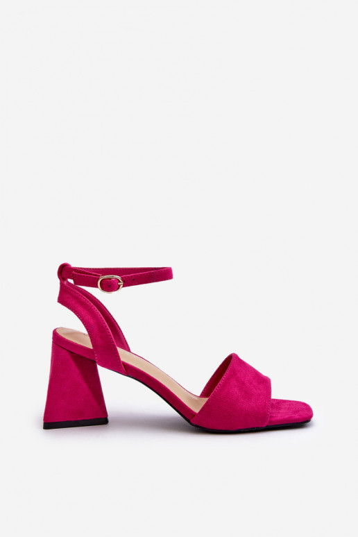 Damessandalen met hoge hak, gemaakt van Eco Suede Fuchsia Upttima Damessandalen met hoge hak, gemaakt van Eco Suede Fuchsia Upttima