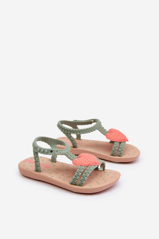 Sandalen Kinderen met hartjes 81997 Ipanema My First Baby groene kleur Sandalen Kinderen met hartjes 81997 Ipanema My First Baby groene kleur
