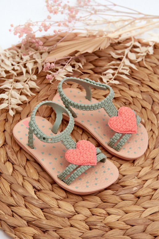 Sandalen Kinderen met hartjes 81997 Ipanema My First Baby groene kleur Sandalen Kinderen met hartjes 81997 Ipanema My First Baby groene kleur
