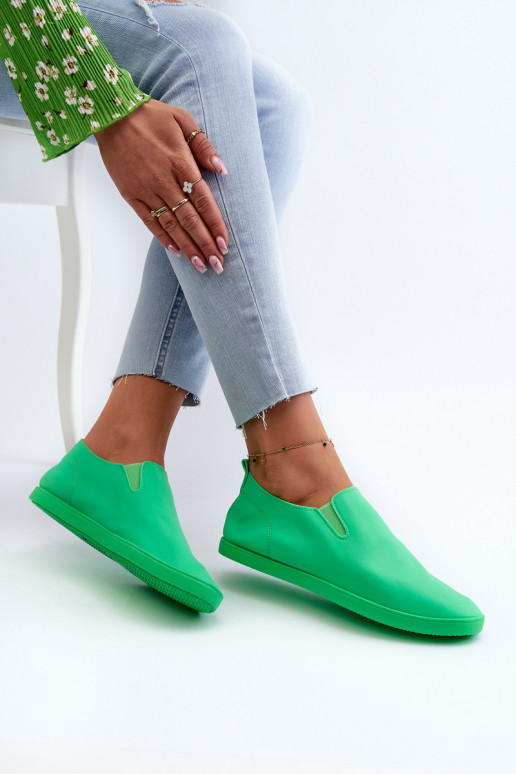 Sportschoenen vrijetijdsschoenen Slip-On groene kleur Lovinia